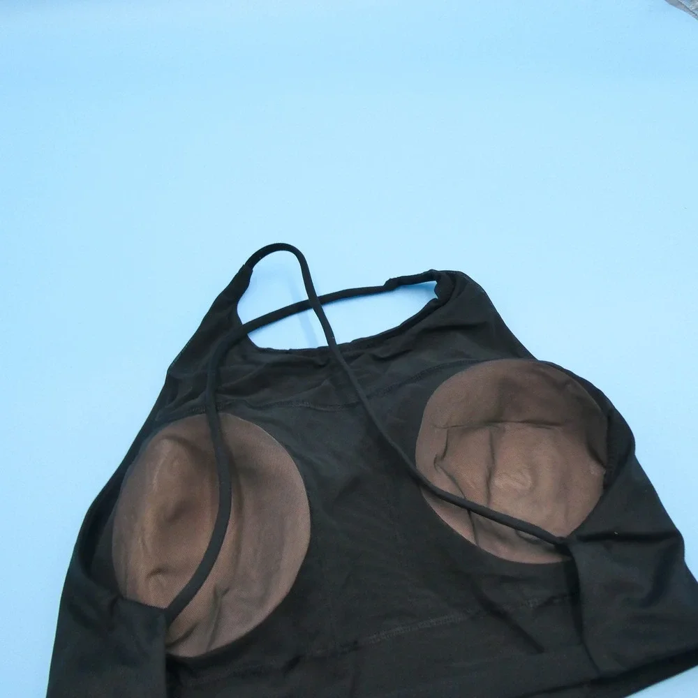 Victoria's Secret‎ Sports Bra Women Large High Neck Cross Back Black Polyester